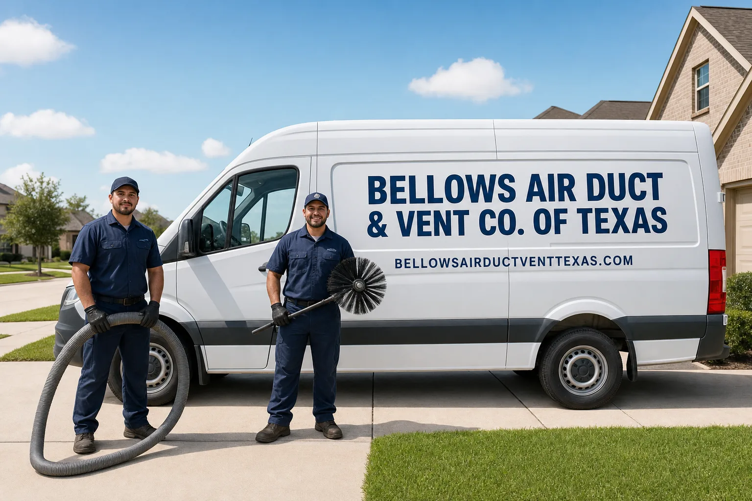 Bellows Air Duct & Vent Co. of Texas air duct cleaning team
